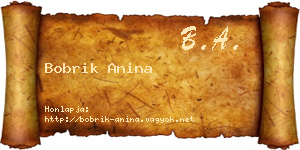 Bobrik Anina névjegykártya